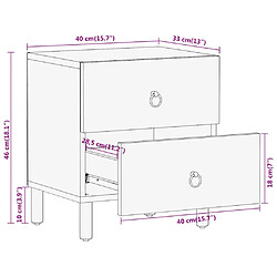 vidaXL Table de chevet 40x33x46 cm Bois de manguier solide pas cher