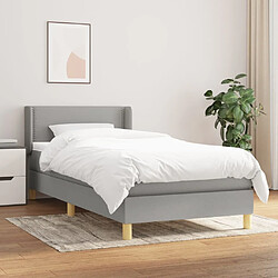 Maison Chic Lit Adulte - Lit simple Lit à sommier tapissier avec matelas moelleux - Meuble de Chambre - Gris clair 90x200 cm Tissu -MN42223