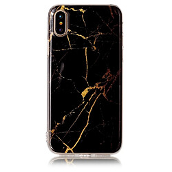 Wewoo Coque noir pour iPhone X Motif Marbre TPU Antichoc Housse de Protection Arrière