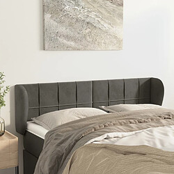 Maison Chic Tête de lit scandinave avec oreilles,meuble de chambre Gris foncé 147x23x78/88 cm Velours -MN59252