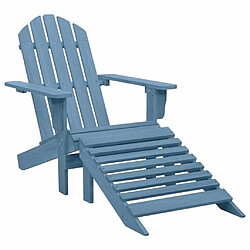 Maison Chic Chaise de jardin avec pouf - Fauteuil d'extérieur Adirondack Bois de sapin solide Bleu -MN91575