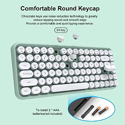 Clavier sans fil Bluetooth style machine à écrire 84 touches mini clavier rond mignon, compatible avec Android Windows iOS pour la maison et le bureau rétro clavier (vert) pas cher