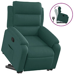 vidaXL Fauteuil inclinable vert foncé tissu