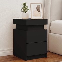 Maison Chic Lot de 2 Tables de chevet avec lumières LED - Tables de Nuit noir 35x39x55 cm