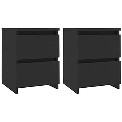 vidaXL Tables de chevet 2 pcs Noir 30x30x40 cm Bois d'ingénierie