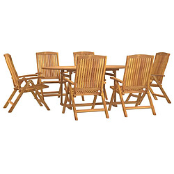 Avis Salle à dîner de jardin 7 pcs,Table et chaise à manger Bois de teck solide -MN34307