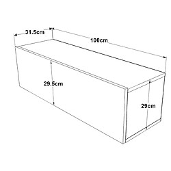 Helloshop26 Meuble TV à porte 29,5 x 100 x 31,5 cm effet chêne rustique / blanc 03_0007793