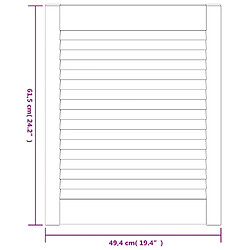 vidaXL Portes d'armoire à persiennes 4 pcs 61,5x49,4 cm pin massif pas cher