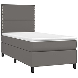 Avis Sommier à lattes et LED,Cadre à lattes de lit avec matelas pour Adulte Gris 80x200 cm -MN66885