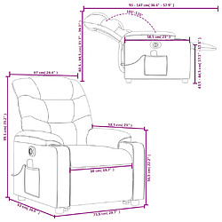 vidaXL Fauteuil inclinable de massage électrique cappuccino similicuir pas cher