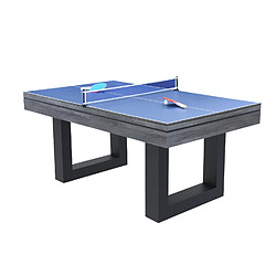 Concept Usine Table multi-jeux 3 en 1 billard et ping pong en bois gris DENVER pas cher