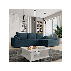 Palozi Sofa Canapé d'angle convertible avec coffre Vaugirard en velours côtelé - 3 places - Bleu