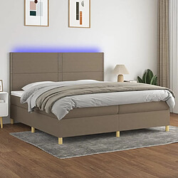 Sommier à lattes,Cadre à lattes de lit et matelas et LED pour Adulte Taupe 200x200cm Tissu -MN87729