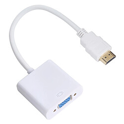 Wewoo Cable HDMI Adaptateur de câble HDMI 20 broches HDMI vers VGA femelle 20 cm (blanc)