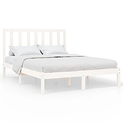 Maison Chic Lit adulte - Lit simple Cadre de lit,Structure du lit Contemporain Blanc Bois massif 120x200 cm -MN36005