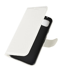 Etui en PU peau de litchi avec support blanc pour votre Google Pixel 4a