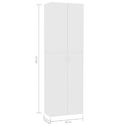 vidaXL Armoire de bureau Blanc 60 x 32 x 190 cm Bois d'ingénierie pas cher