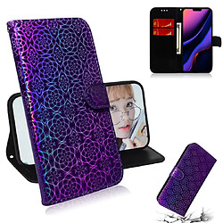 Wewoo Housse Coque Pour iPhone 11 couleur unie coloré boucle magnétique horizontale étui en cuir PU avec titulaire et fentes cartes et portefeuille et lanière violet