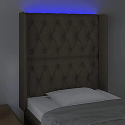 Avis vidaXL Tête de lit à LED Taupe 83x16x118/128 cm Tissu