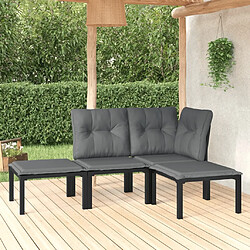 Maison Chic Salon de jardin 4 pcs - Table et chaises d'extérieur - Mobilier/Meubles de jardin Moderne noir et gris résine tressée -MN79344