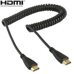 Wewoo Câble or 1.4 Version, plaqué 19 broches HDMI mâle à spiralé HDMI, support 3D / Ethernet, longueur: 60 cm peut être prolongée 2 m