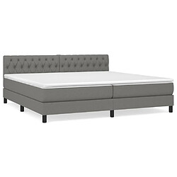 vidaXL Sommier à lattes de lit avec matelas Gris foncé 200x200cm Tissu