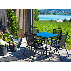 Beliani Table de jardin 80 x 80 cm Verre Noir LIVO