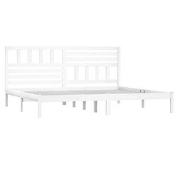 Avis Maison Chic Lit adulte - Lit simple Cadre de lit,Structure du lit Contemporain blanc 180x200 cm Super King bois de pin massif -MN31992