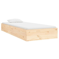 Avis vidaXL Cadre de lit sans matelas bois massif 75x190 cm