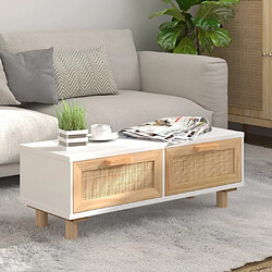 vidaXL Table basse Blanc 80x40x30 cm Bois d'ingénierie et pin massif