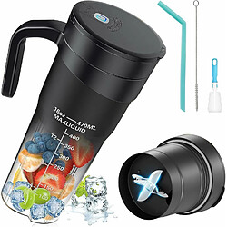 Vendos85 Blender électrique portable Smoothie 0,47L 150W avec USB rechargeable noir