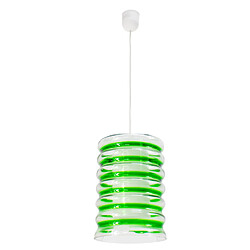 Suspension luminaire plafond en verre Lustre Plafonnier spirale teinté vert