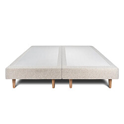 Avis Sommeil de plomb Lit 180x200cm avec tête de lit capitonnée bouclette et double sommier tapissier beige Hauteur totale : 29cm