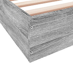 Vidaxl Cadre de lit sonoma gris 75x190 cm bois d'ingénierie pas cher