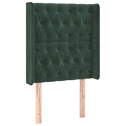 vidaXL Tête de lit avec oreilles Vert foncé 83x16x118/128 cm Velours