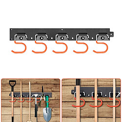 Acheter Mop Balai Titulaire Métal Fer Mur Monté Garage de Stockage Organisateur Outils Lourds Cintre avec 5 Crochets pour La Maison Salle de Bains jardin