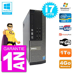 PC Dell 7020 SFF Intel i7-4770 RAM 4Go Disque 1To Graveur DVD Wifi W7 - Occasion