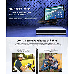 Oukitel RT2 Robuste Tablette Tactile 8Go + 128Go 10.1" Écran Batterie 20000mAh Tablette PC Octa Core Double SIM 4G LTE - Orange