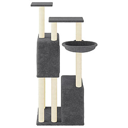 Avis Helloshop26 Arbre à chat meuble tour grimper jouet grattage grattoir escalade plateforme avec griffoirs en sisal foncé 122 cm gris 02_0022650