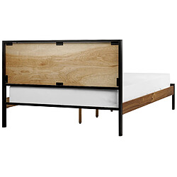 Beliani Lit double 140 x 200 cm bois clair ERVILLIERS pas cher