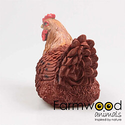 Farmwood Animals Poule couvant en résine coloris brun 24 x 18 x 20 cm.