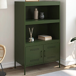 vidaXL Buffet haut vert olive 68x39x113 cm acier