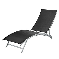 Maison Chic Chaise longue - Transat - Bain de Soleil Acier et textilène Noir