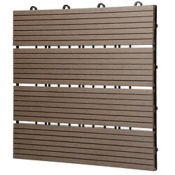 Acheter Ecd Germany WPC carreaux de sol 30x30cm 1 m² aspect bois balcon jardin piscine marron foncé