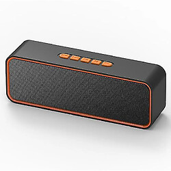 Universal Haut-parleur Bluetooth sans fil, haut-parleur Bluetooth 5.0 portable avec basse double pilote, stéréo 3D, radio FM, fonctions mains libres (orange)