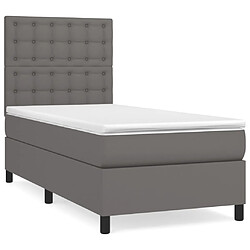 Maison Chic Lit Adulte - Lit simple Lit à sommier tapissier avec matelas moelleux - Meuble de Chambre - Gris 80x200 cm Similicuir -MN56189