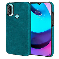 Coque en TPU + PU cyan pour votre Motorola Moto E20/E30/E40