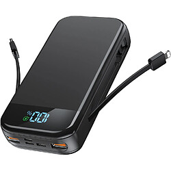 SANAG Powerbank 27000 Mah Power Bank Avec Câble, Powerbank Usb C 22,5 W Qc3.0 Pd20W, Batterie Externe De Téléphone Portable, Fonction De Charge Rapide, Écran Lcd, 3 Entrées, 5 Sorties, Chargeur Portable