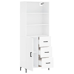 Avis vidaXL Buffet haut Blanc 69,5x34x180 cm Bois d'ingénierie