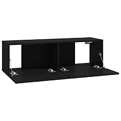 Maison Chic Ensemble de meubles TV 8 pcs | Banc TV Moderne pour salon | Meuble de Rangement - Noir Bois d'ingénierie -MN57703 pas cher